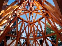 1010073504 ma nb GraceChurchSteeple  Bill Gilmore and Ben Favazza of Caddis Construction, assemble the wooden steeple framework which will be installed on top of the Grace Episcopal Church in New Bedford.   PETER PEREIRA/THE STANDARD-TIMES/SCMG : church, steeple